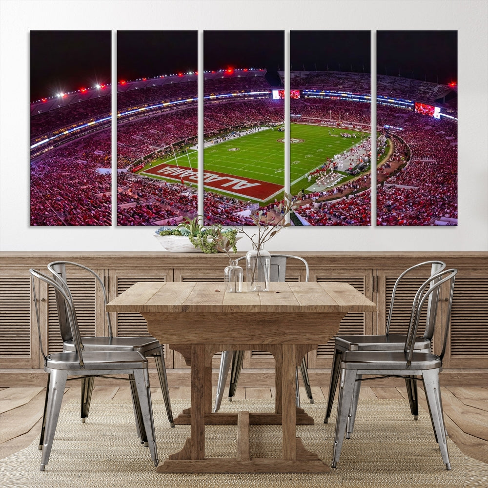 Bryant Denny Stadium Football Stadium Wall Art Canvas Print, Sport Wall Art Print