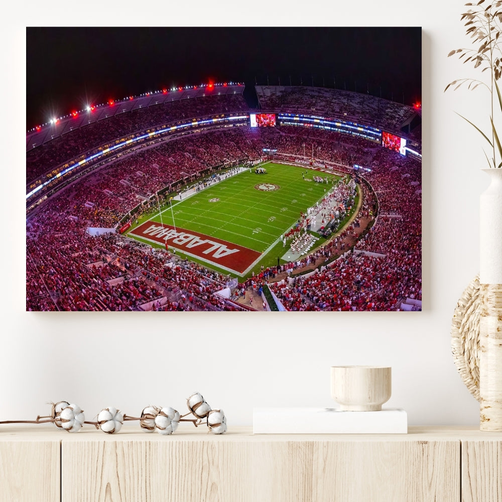 Bryant Denny Stadium Football Stadium Wall Art Canvas Print, Sport Wall Art Print