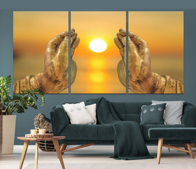 Buddha Hands Large Wall Art Canvas Print