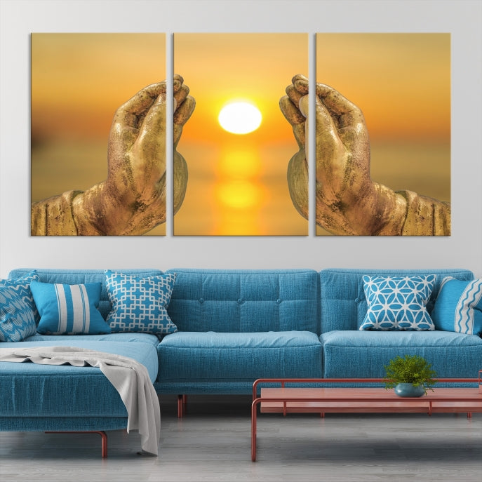 Buddha Hands Large Wall Art Canvas Print