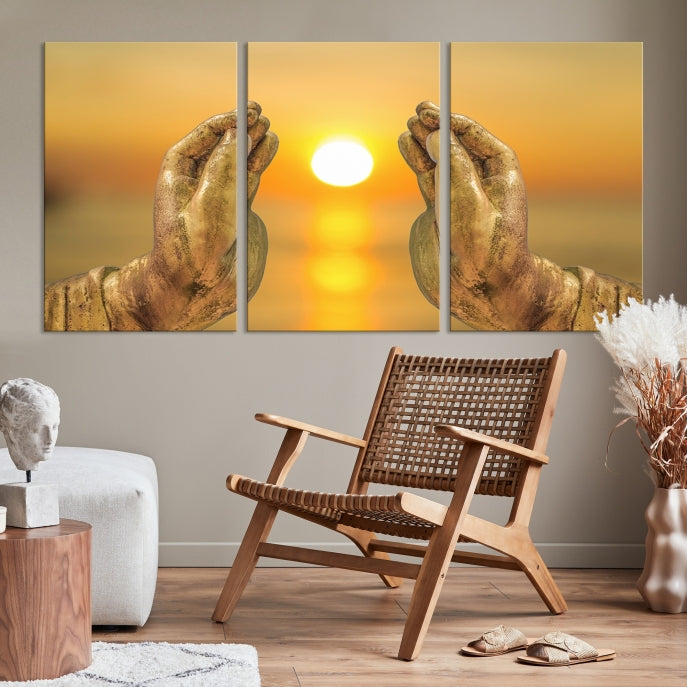 Buddha Hands Large Wall Art Canvas Print