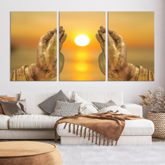 Buddha Hands Large Wall Art Canvas Print