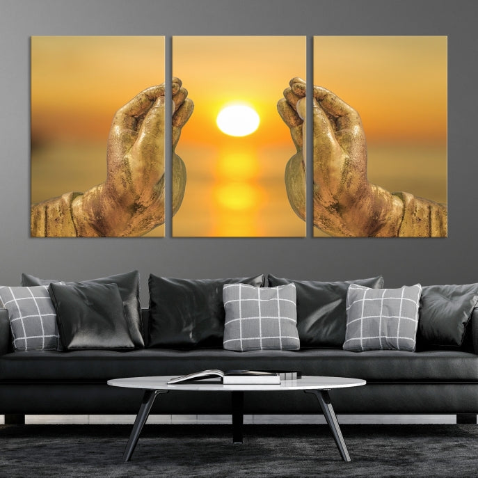 Buddha Hands Large Wall Art Canvas Print