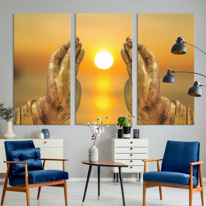 Buddha Hands Large Wall Art Canvas Print