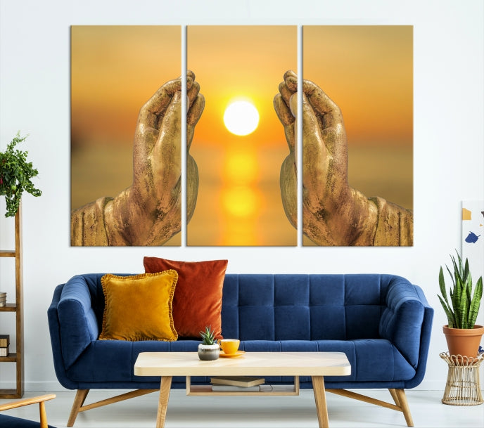 Buddha Hands Large Wall Art Canvas Print