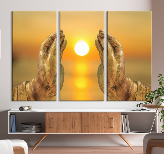 Buddha Hands Large Wall Art Canvas Print