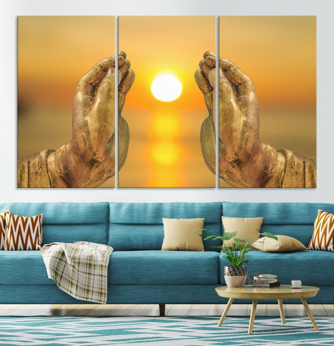 Buddha Hands Large Wall Art Canvas Print