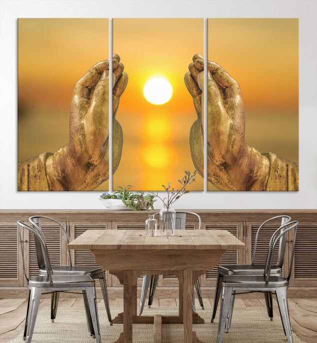 Buddha Hands Large Wall Art Canvas Print