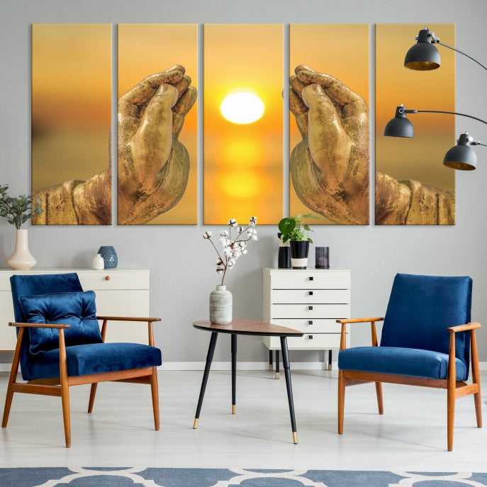 Buddha Hands Large Wall Art Canvas Print