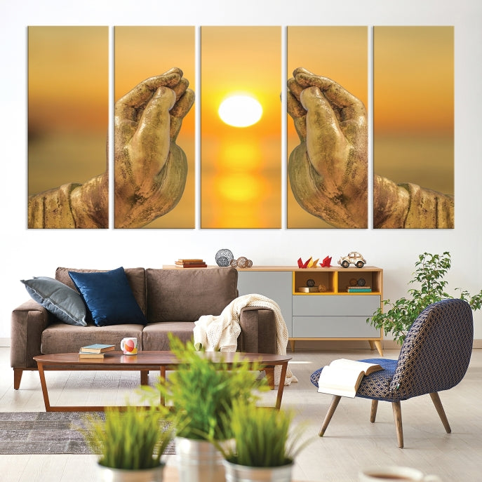 Buddha Hands Large Wall Art Canvas Print