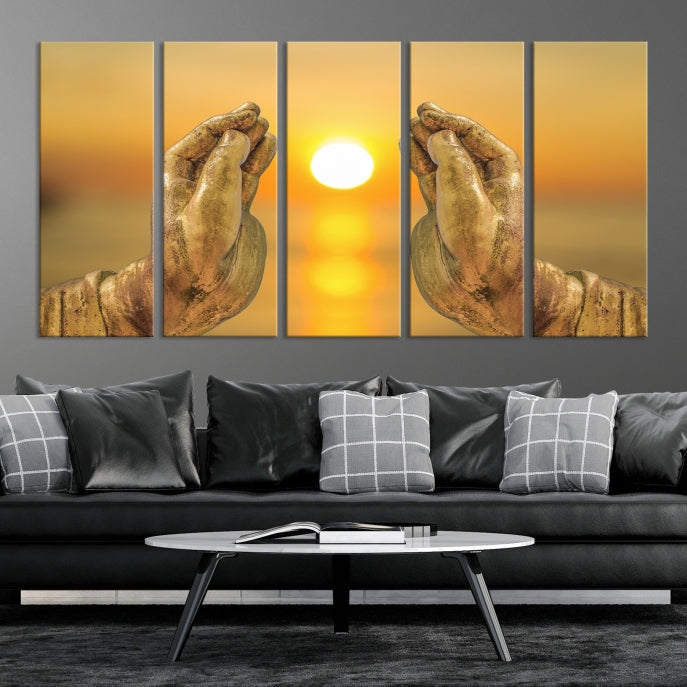 Buddha Hands Large Wall Art Canvas Print