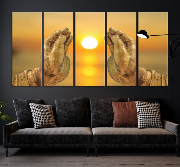 Buddha Hands Large Wall Art Canvas Print