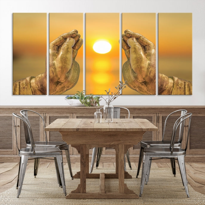 Buddha Hands Large Wall Art Canvas Print