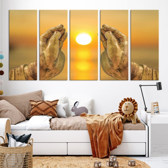 Buddha Hands Large Wall Art Canvas Print