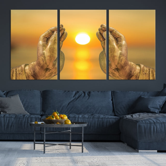 Buddha Hands Large Wall Art Canvas Print