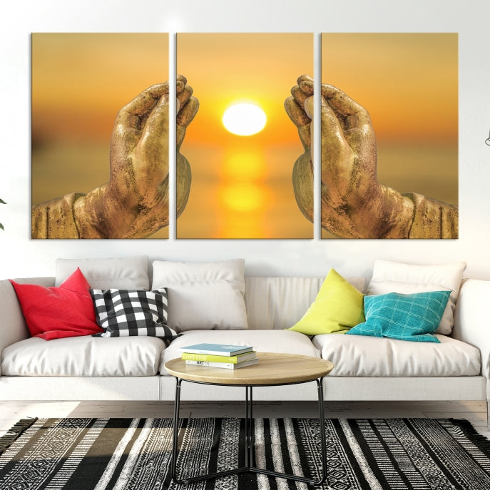 Buddha Hands Large Wall Art Canvas Print