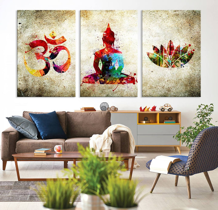 Buddha Wall Art, Meditation Canvas, Buddha Poster, Buddhist Print, Meditation Wall Art,