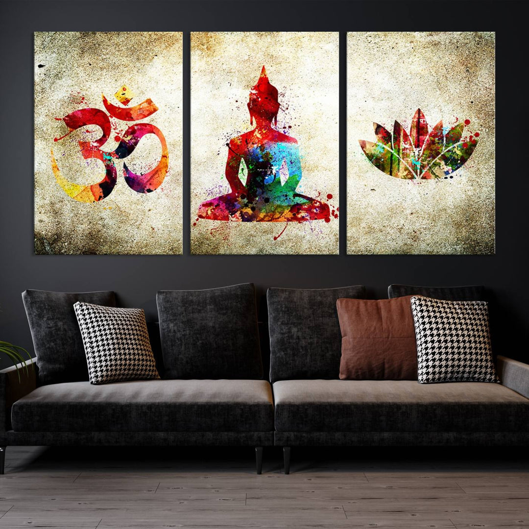 Buddha Wall Art, Meditation Canvas, Buddha Poster, Buddhist Print, Meditation Wall Art,