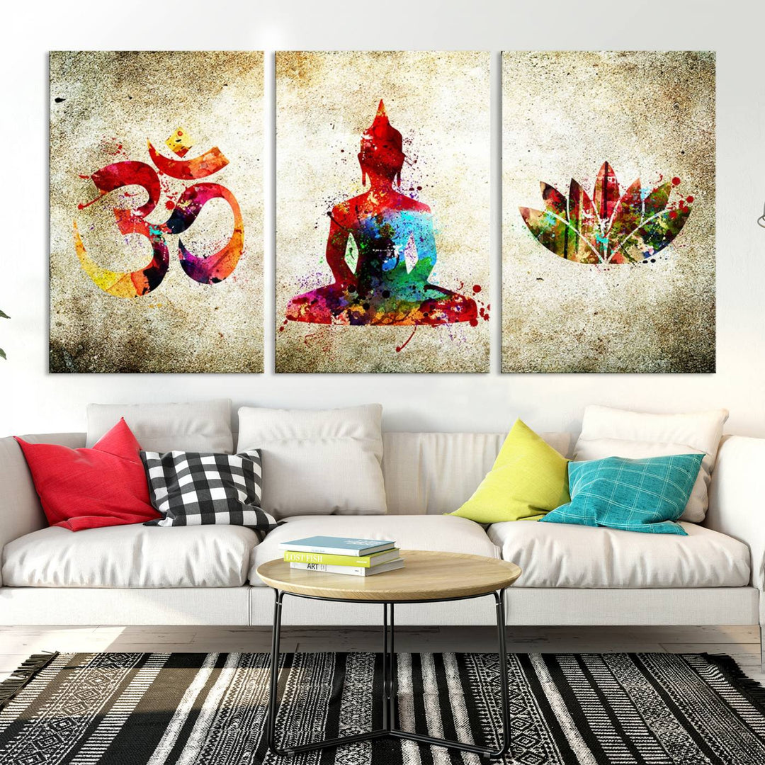 Buddha Wall Art, Meditation Canvas, Buddha Poster, Buddhist Print, Meditation Wall Art,