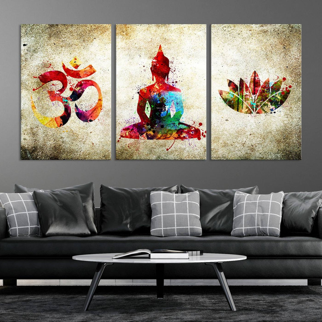 Buddha Wall Art, Meditation Canvas, Buddha Poster, Buddhist Print, Meditation Wall Art,