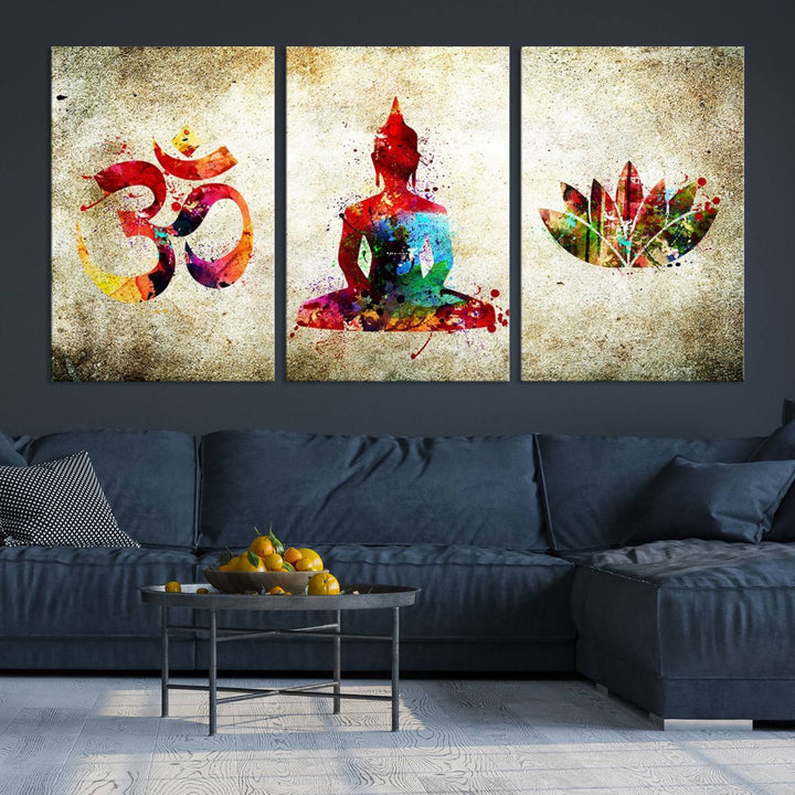 Buddha Wall Art, Meditation Canvas, Buddha Poster, Buddhist Print, Meditation Wall Art,