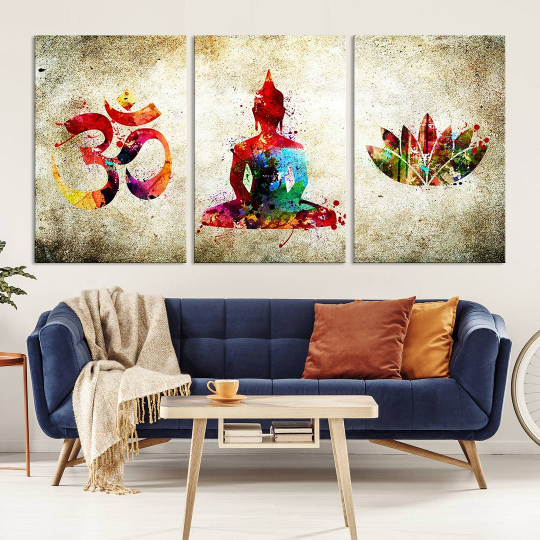 Buddha Wall Art, Meditation Canvas, Buddha Poster, Buddhist Print, Meditation Wall Art,