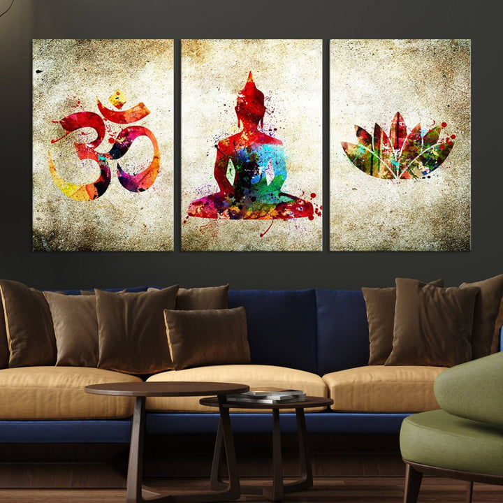 Buddha Wall Art, Meditation Canvas, Buddha Poster, Buddhist Print, Meditation Wall Art,