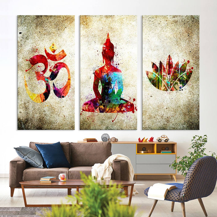 Buddha Wall Art, Meditation Canvas, Buddha Poster, Buddhist Print, Meditation Wall Art,