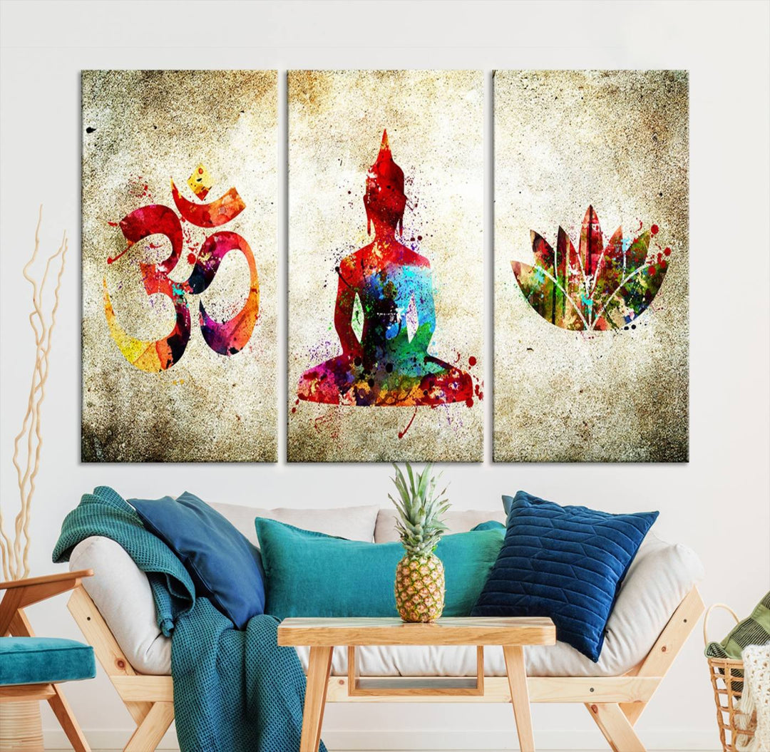 Buddha Wall Art, Meditation Canvas, Buddha Poster, Buddhist Print, Meditation Wall Art,