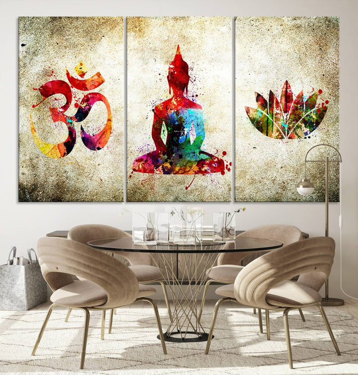 Buddha Wall Art, Meditation Canvas, Buddha Poster, Buddhist Print, Meditation Wall Art,