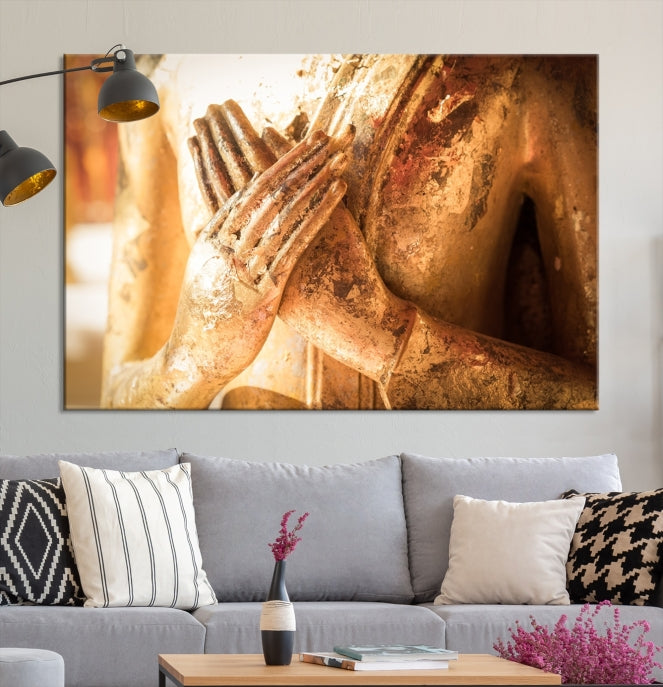 Buddhism Wall Art | Buddha Statue | Buddhism Decor | Large Buddhism Canvas | Spiritual Art | Faith Art | Large Buddha