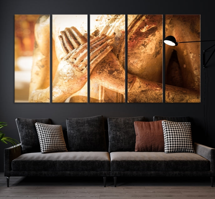 Buddhism Wall Art | Buddha Statue | Buddhism Decor | Large Buddhism Canvas | Spiritual Art | Faith Art | Large Buddha