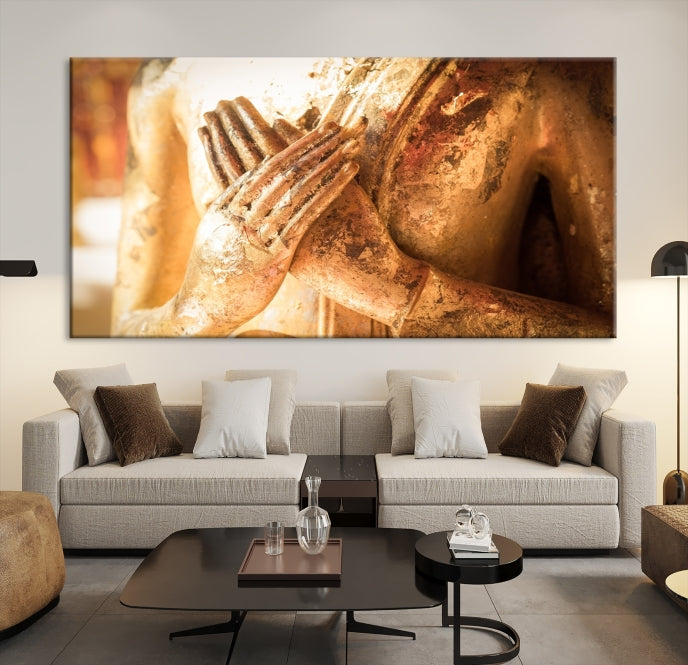 Buddhism Wall Art | Buddha Statue | Buddhism Decor | Large Buddhism Canvas | Spiritual Art | Faith Art | Large Buddha