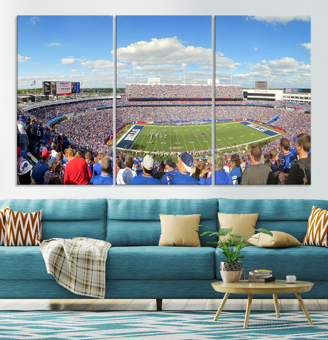 Buffalo Bills Stadium Wall Art Canvas Print, Game Day at Highmark Stadium American Football Stadium Wall Art Canvas Print - NFL Wall Art