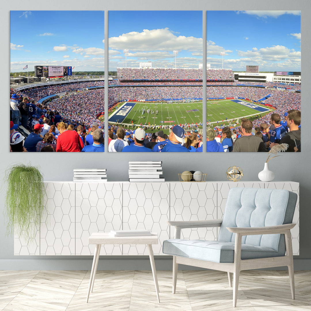 Buffalo Bills Stadium Wall Art Canvas Print, Game Day at Highmark Stadium American Football Stadium Wall Art Canvas Print - NFL Wall Art