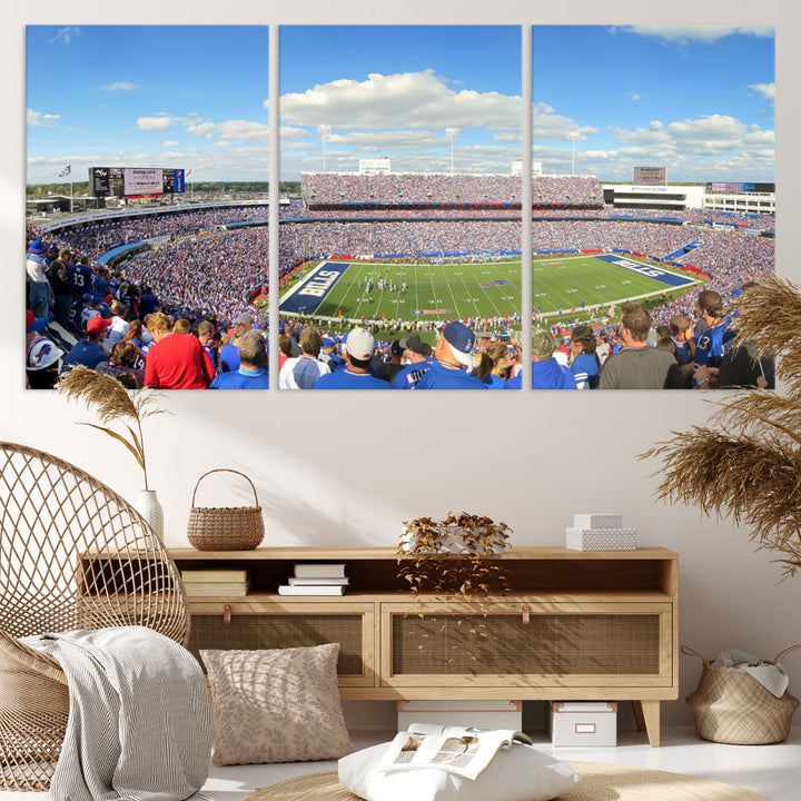 Buffalo Bills Stadium Wall Art Canvas Print, Game Day at Highmark Stadium American Football Stadium Wall Art Canvas Print - NFL Wall Art