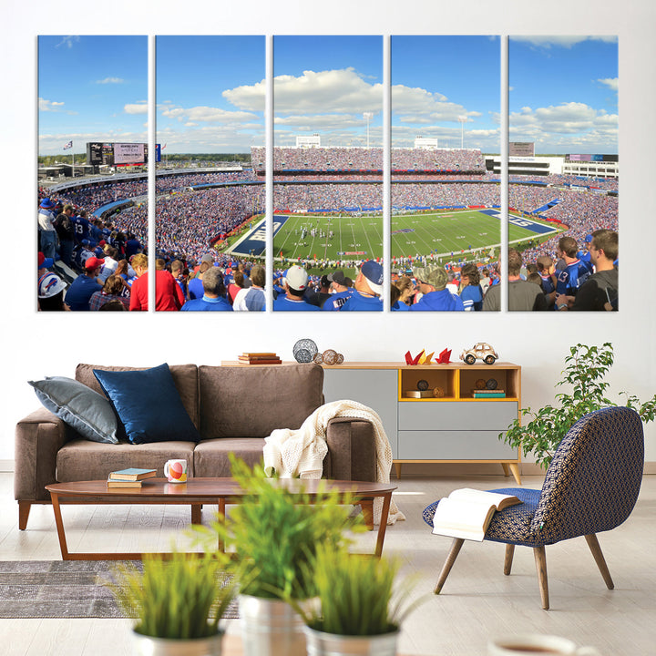 Buffalo Bills Stadium Wall Art Canvas Print, Game Day at Highmark Stadium American Football Stadium Wall Art Canvas Print - NFL Wall Art