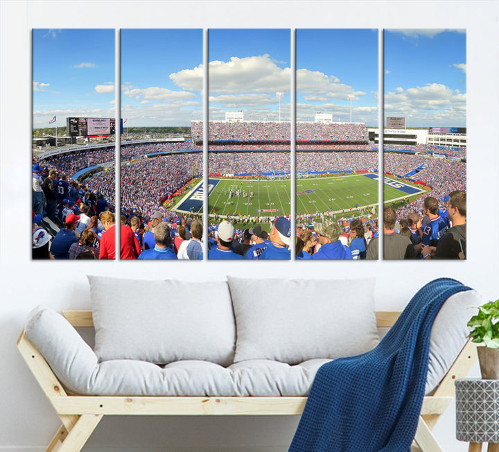 Buffalo Bills Stadium Wall Art Canvas Print, Game Day at Highmark Stadium American Football Stadium Wall Art Canvas Print - NFL Wall Art