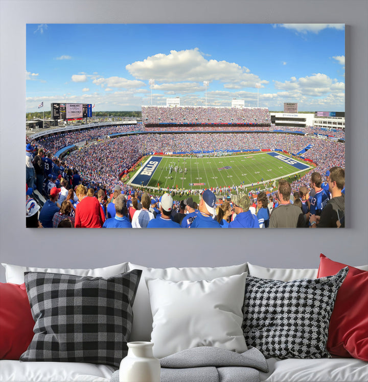 Buffalo Bills Stadium Wall Art Canvas Print, Game Day at Highmark Stadium American Football Stadium Wall Art Canvas Print - NFL Wall Art