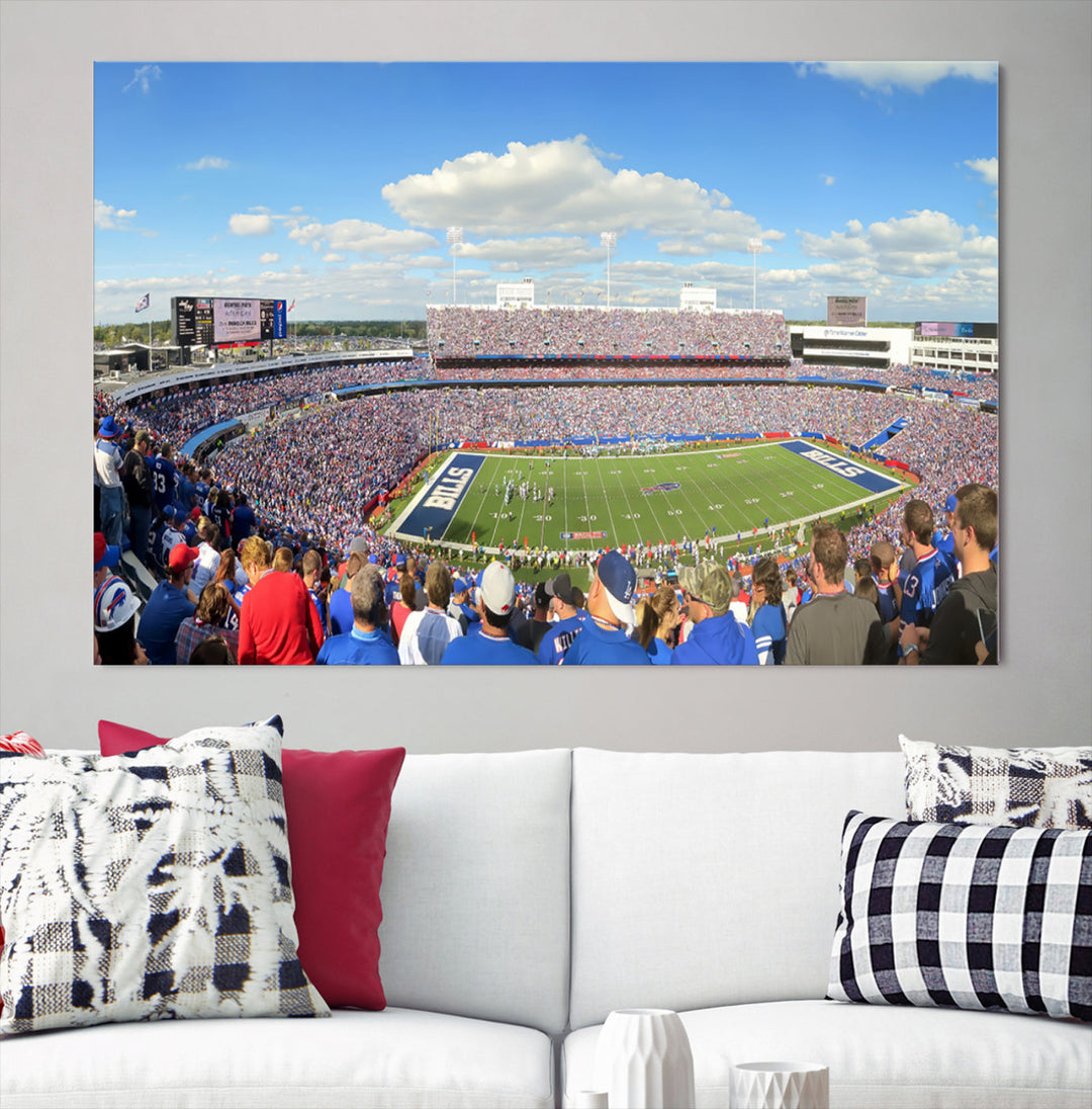 Buffalo Bills Stadium Wall Art Canvas Print, Game Day at Highmark Stadium American Football Stadium Wall Art Canvas Print - NFL Wall Art