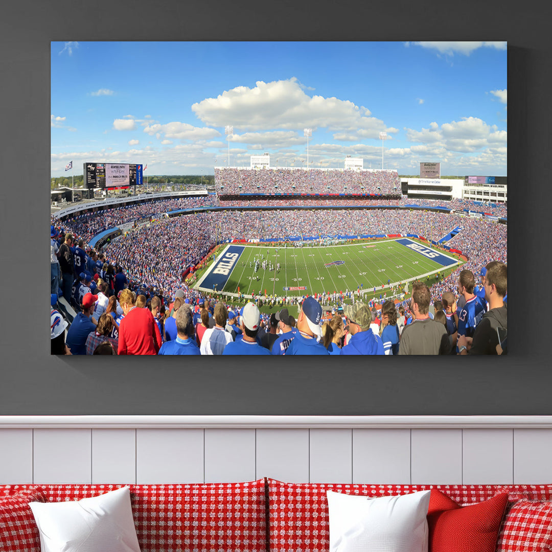 Buffalo Bills Stadium Wall Art Canvas Print, Game Day at Highmark Stadium American Football Stadium Wall Art Canvas Print - NFL Wall Art