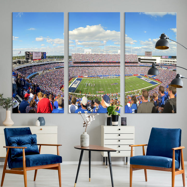 Buffalo Bills Stadium Wall Art Canvas Print, Game Day at Highmark Stadium American Football Stadium Wall Art Canvas Print - NFL Wall Art