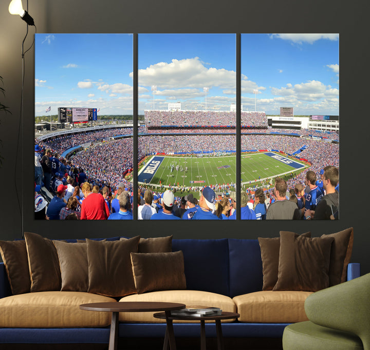 Buffalo Bills Stadium Wall Art Canvas Print, Game Day at Highmark Stadium American Football Stadium Wall Art Canvas Print - NFL Wall Art