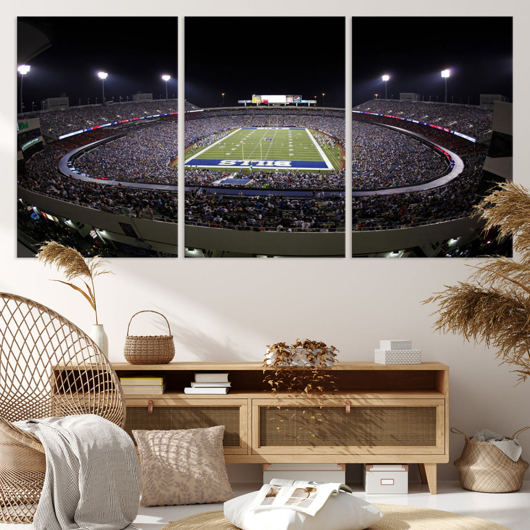 Buffalo Bills Stadium Wall Art Canvas Print, Game Night at Highmark Stadium American Football Stadium Wall Art Canvas Print - NFL Wall Art