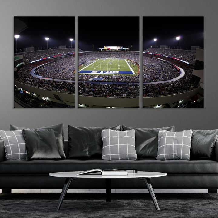 Buffalo Bills Stadium Wall Art Canvas Print, Game Night at Highmark Stadium American Football Stadium Wall Art Canvas Print - NFL Wall Art