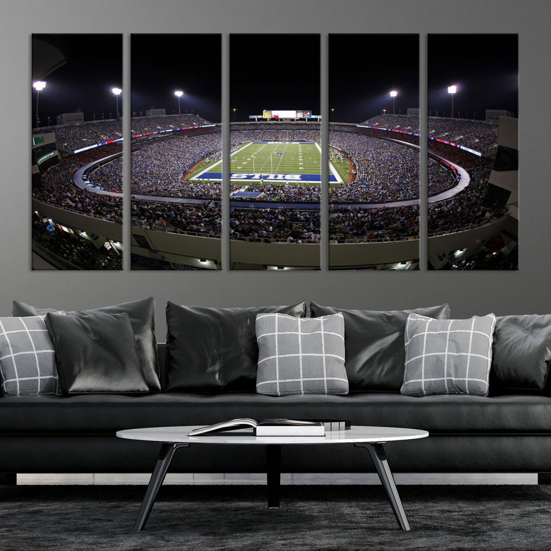 Buffalo Bills Stadium Wall Art Canvas Print, Game Night at Highmark Stadium American Football Stadium Wall Art Canvas Print - NFL Wall Art