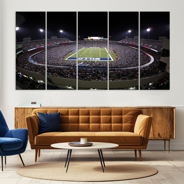 Buffalo Bills Stadium Wall Art Canvas Print, Game Night at Highmark Stadium American Football Stadium Wall Art Canvas Print - NFL Wall Art