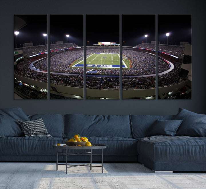 Buffalo Bills Stadium Wall Art Canvas Print, Game Night at Highmark Stadium American Football Stadium Wall Art Canvas Print - NFL Wall Art