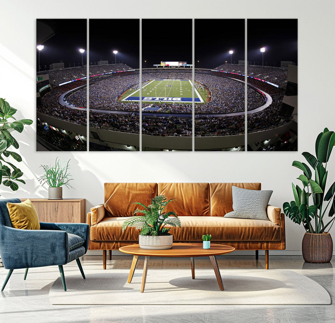 Buffalo Bills Stadium Wall Art Canvas Print, Game Night at Highmark Stadium American Football Stadium Wall Art Canvas Print - NFL Wall Art