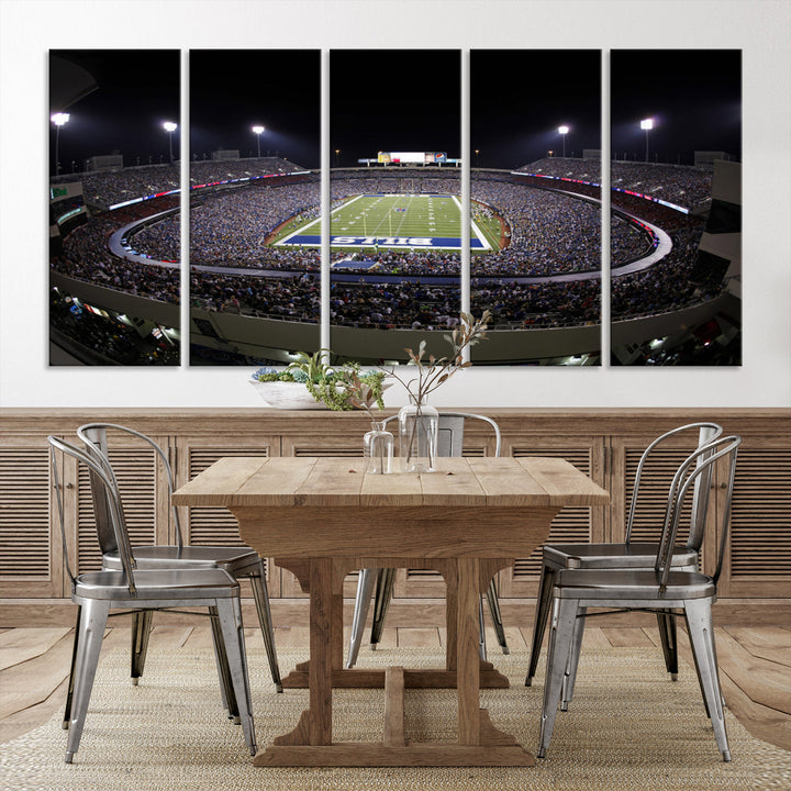 Buffalo Bills Stadium Wall Art Canvas Print, Game Night at Highmark Stadium American Football Stadium Wall Art Canvas Print - NFL Wall Art